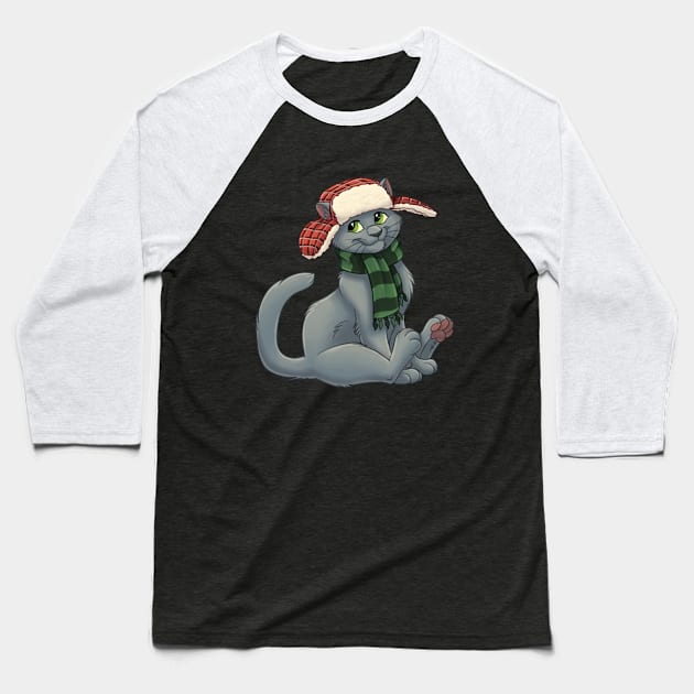 Cat in a Hat Baseball T-Shirt by mithmeoi